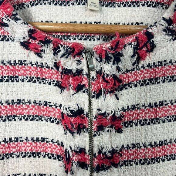 Talbots Womens Jacket size 16 Petite Striped Cotton Blend - Picture 4 of 14